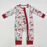 LR1278 Bamboo baby boy clothes santa boy christmas winter romper