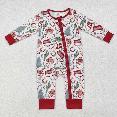 LR1278 Bamboo baby boy clothes santa boy christmas winter romper