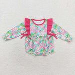 LR1295  baby girl clothes pink  floral girl winter bubble