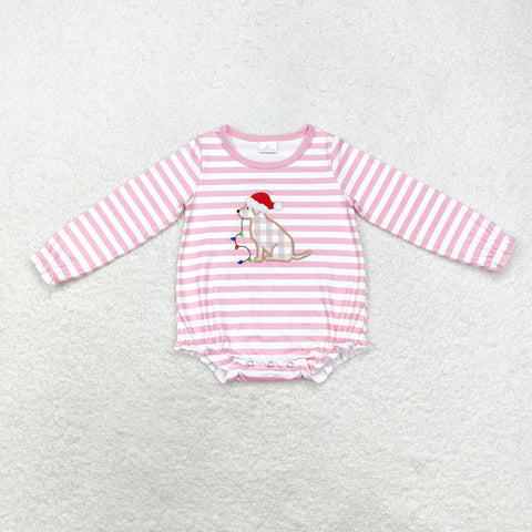 LR1306 baby girl clothes embroidery dog girl christmas winter bubble