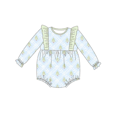 LR1322 pre-order baby girl clothes  trees girl  christmas winter bubble-2024.7.18