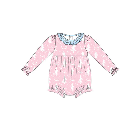LR1323 pre-order baby girl clothes  trees girl  christmas winter bubble-2024.7.18