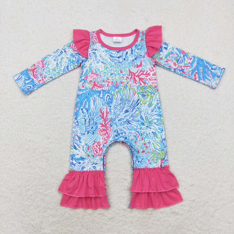 LR1327  baby girl clothes floral girl  winter romper