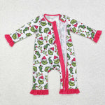 LR1337 Bamboo baby girl clothes cartoon girl christmas winter romper