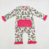 LR1337 Bamboo baby girl clothes cartoon girl christmas winter romper