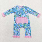 LR1339 Bamboo baby girl clothes floral girl winter romper