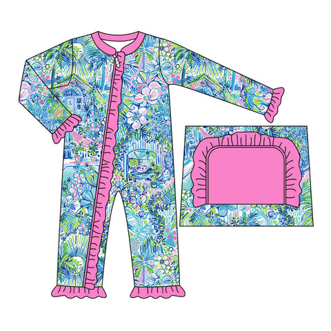 LR1339 pre-order baby girl clothes floral girl winter romper-2024.7.22
