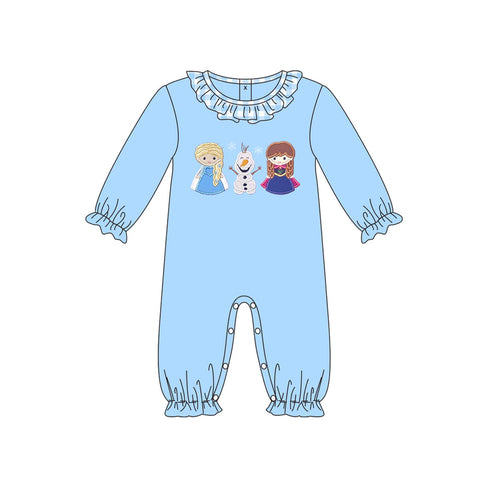 LR1342 pre-order baby girl clothes princess snowman girl winter romper-2024.7.22