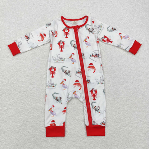 LR1399 Bamboo baby boy clothes crawfish boy  winter romper