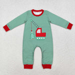 LR1402  baby boy clothes excavator boy  christmas winter romper