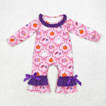 LR1411  baby girl clothes boo pumpkin girl  halloween winter  romper