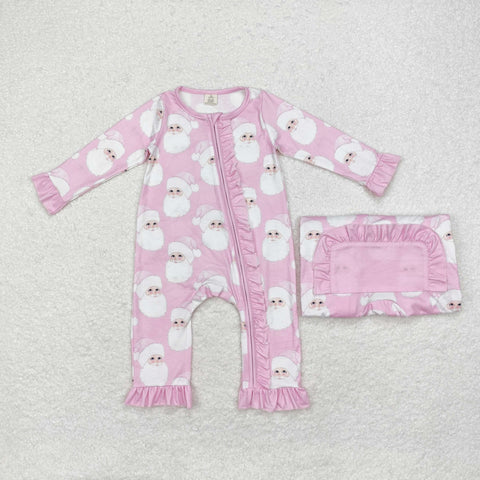 LR1414 bamboo baby girl clothes santa claus girl christmas winter romper