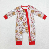 LR1426 Bamboo baby boy clothes cookies boy christmas winter romper
