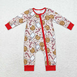 LR1426 Bamboo baby boy clothes cookies boy christmas winter romper