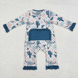 LR1446 Bamboo baby girl clothes cactus girl winter romper