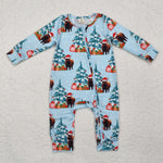 LR1459 Bamboo baby boy clothes cow toddler boy christmas winter romper