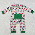 LR1480 Bamboo  baby boy clothes truck boy winter romper