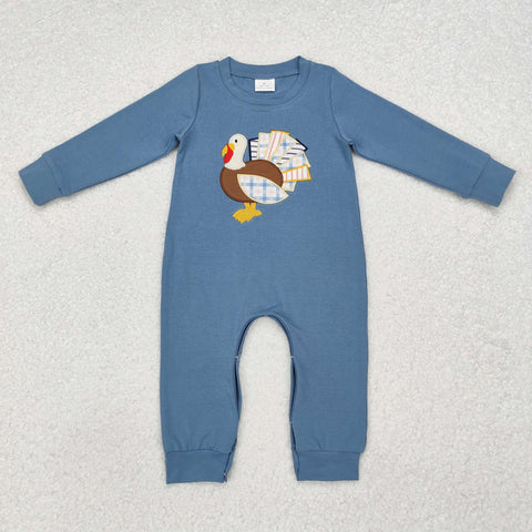 LR1505   baby boy clothes embroidery turkey boy thanksgiving winter set