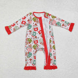 LR1509 Bamboo baby girl clothes gingerbread man girl christmas winter set