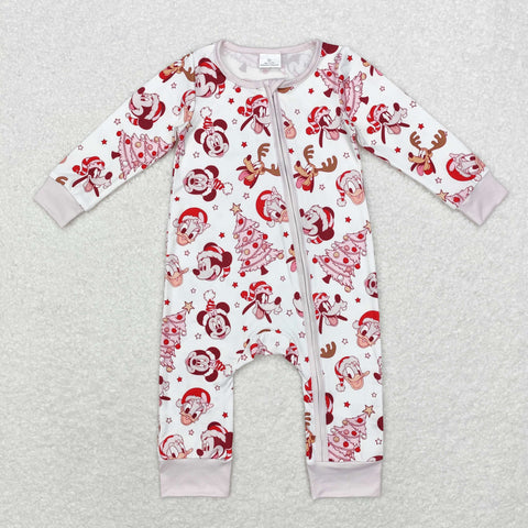 LR1510 Bamboo baby girl clothes cartoon mouse girl christmas winter romper