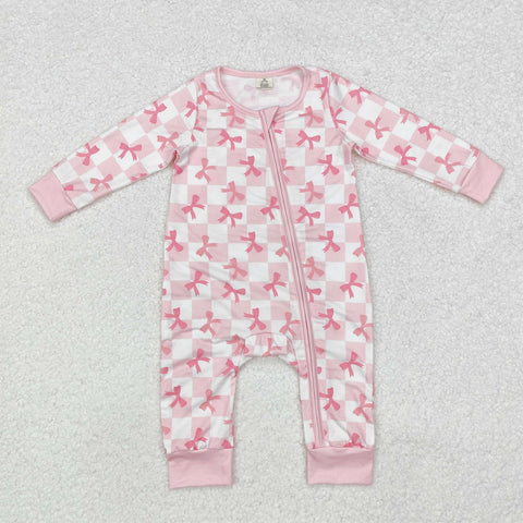 LR1607 Bamboo baby girl clothes bows girl winter romper