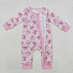 LR1608 Bamboo  baby girl clothes bows girl winter romper