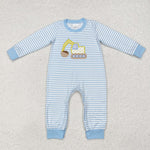 LR1617   baby  boy clothes embroidery truck boy winter romper