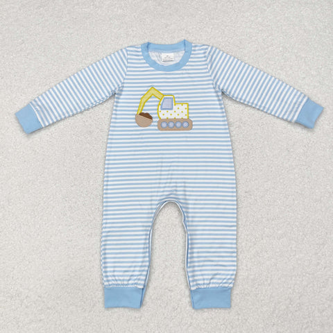 LR1617   baby  boy clothes embroidery truck boy winter romper