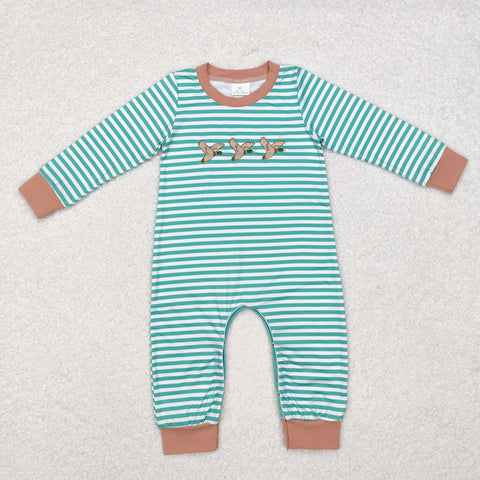 LR1618  baby  boy clothes embroidery mallard  boy winter romper