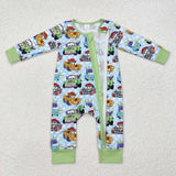 LR1622 Bamboo baby boy clothes cartoon car toddler boy winter romper