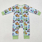 LR1622 Bamboo baby boy clothes cartoon car toddler boy winter romper