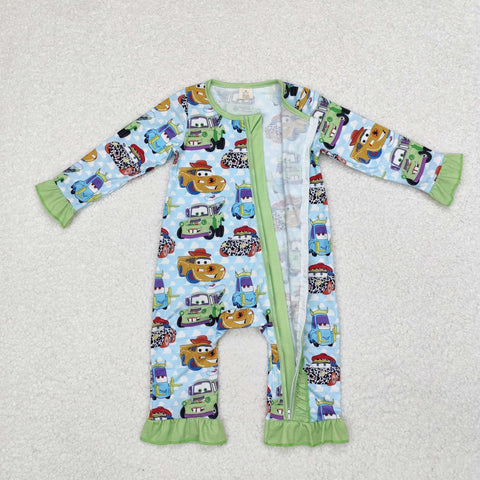 LR1623 Bamboo baby girl clothes cartoon car toddler girl winter romper