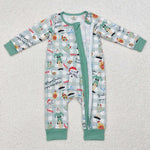 LR1641 Bamboo baby boy clothes santa toddler boy christmas winter romper