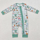 LR1641 Bamboo baby boy clothes santa toddler boy christmas winter romper