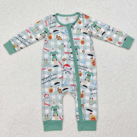 LR1641 Bamboo baby boy clothes santa toddler boy christmas winter romper