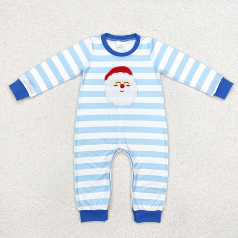 LR1661  baby boy clothes embroidery santa claus boy christmas winter romper