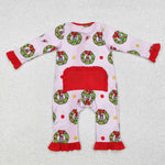 LR1664 Bamboo baby  girl clothes cartoon girl christmas winter romper