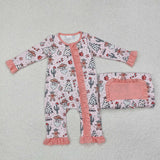 LR1675   baby girl clothes santa girl christmas  winter romper