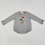 LR1683   baby boy clothes embroidery mallard boy christmas  winter bubble