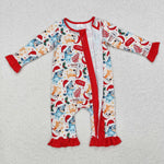 LR1685  baby girl clothes cartoon dog girl christmas  winter romper