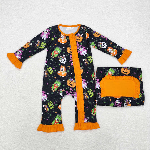 LR1694   baby girl clothes cartoon dog  girl halloween winter romper