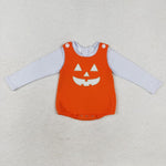 LR1704 baby boy clothes embroidered smiley boy halloween romper  set