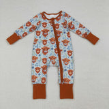 LR1787 baby girl clothes highland cow girl winter romper