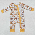 LR1789 Bamboo baby boy clothes  truck boy winter romper