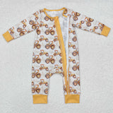 LR1789 Bamboo baby boy clothes  truck boy winter romper