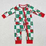 LR1817 Bamboo baby boy clothes boy winter christmas romper