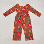 LR1834  baby girl clothes floral girl autumn  jumpsuit