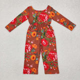 LR1834  baby girl clothes floral girl autumn  jumpsuit