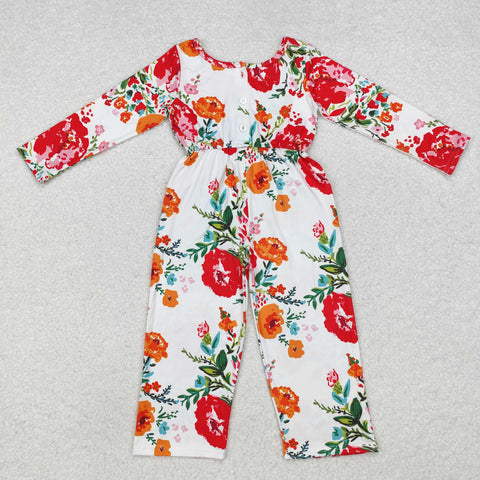 LR1837 baby girl clothes floral girl winter jumpsuit