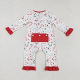 LR1842    baby girl clothes crutch girl christmas winter romper